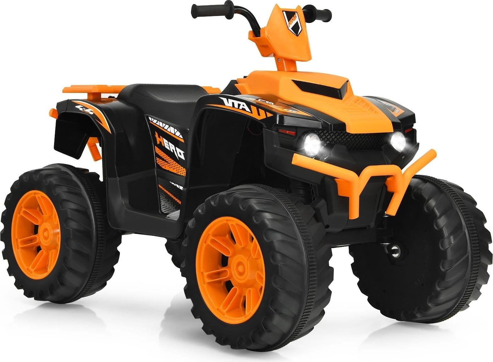 Northix Elektrische kinderquad 12V met verlichting, muziek en claxon - Oranje