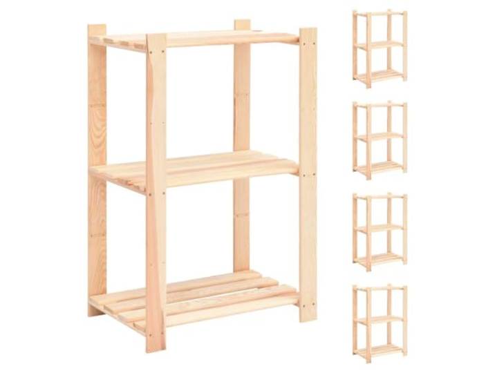 LPERTGFHU Lagerregal 5 Stk. Kiefer Massivholz Standregal 60x38x90cm 150kg Robustes Kiefernholz, Vielseitige Einsatzbereiche, Stabile Konstruktion