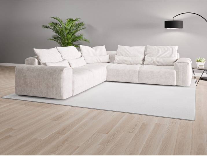 Ecksofa Denver Nr. 2 - Weiß (Cremeweiß) - Cordstoff