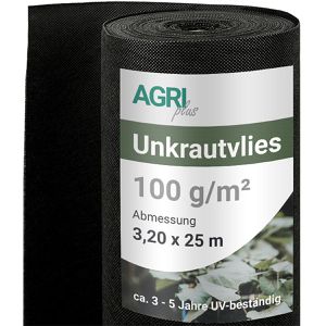 dm-folien Unkrautvlies 45073209, 3,2 x 25m, 100 g/m², schwarz, aus Polypropylen, UV-beständig