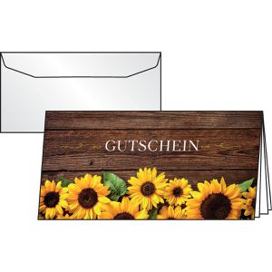 Sigel Gutscheinkarte DS 101, 105 x 210mm, mit Umschlag, Motiv: Sunfield, 10 Stück