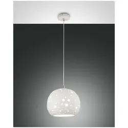 Fabas Luce Corvara Pendelleuchte E27 1X40W Metall- und Keramik Weiss