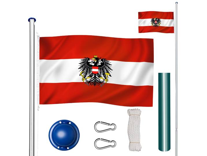 Mât de drapeau en aluminium à hauteur réglable - Autriche