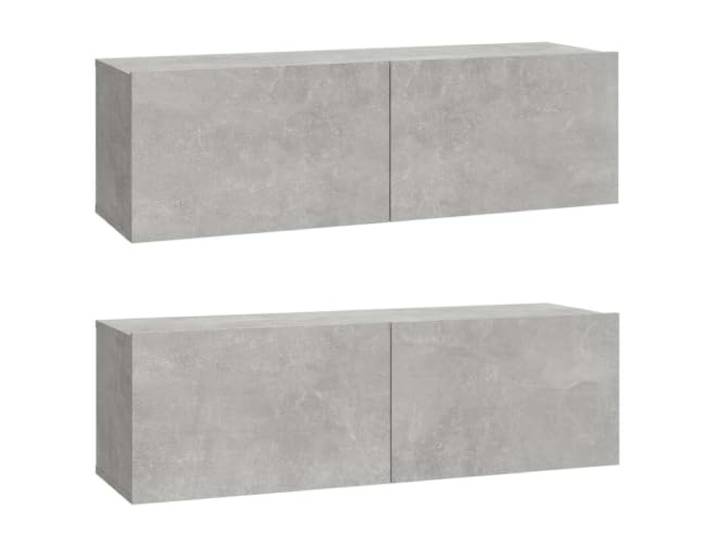 LKJephalotrop TV-Wandschrank 2er Set Betongrau 100x30x30 cm Hängeboard Wandhängende Lowboards im Beton-Look bieten Platz für Receiver im Wohnzimmer und schaffen freie Bodenflächen.