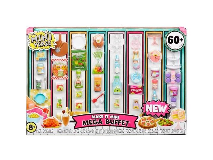 Mini objet de collection - Make It Mini Mega Buffet - 60 pièces - Cuisine - À monter soi-même