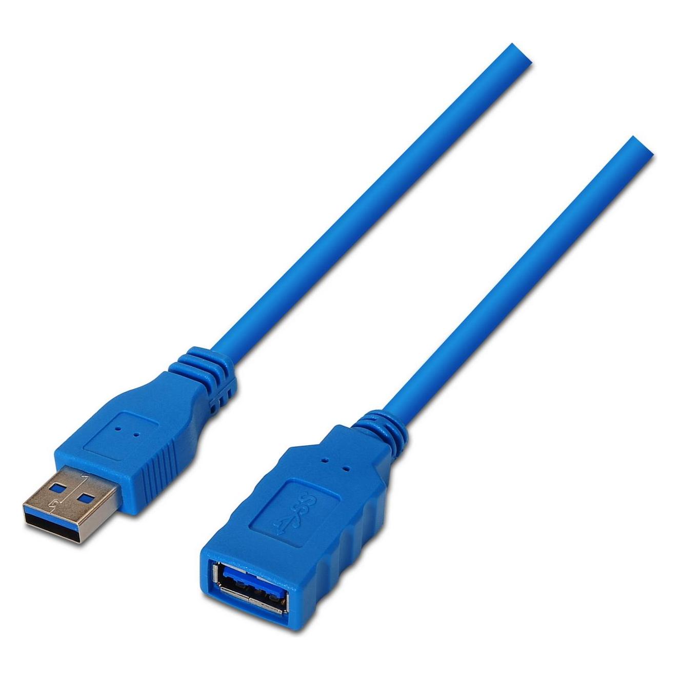Aisens CABLE USB 3.0 TIPO A/M-A/H AZUL 2.0M (2 m, USB 3.2 Gen 1) (A105-0046)