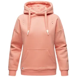 NAVAHOO Damen Kuscheliger Kapuzensweatshirt Hoodie mit breiten Tunnelzugkordeln Zuckerbärchen