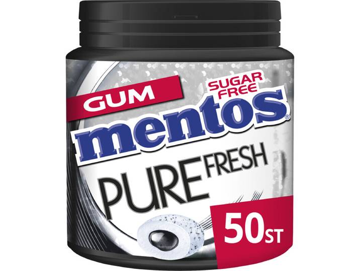Mentos Pure Fresh zwarte munt kauwgom - 100 g