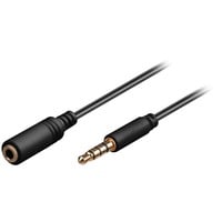 Kopfhörer- und Audio Verlängerungskabel AUX > 3,5mm 4 Pin slim schwarz, 3 Meter