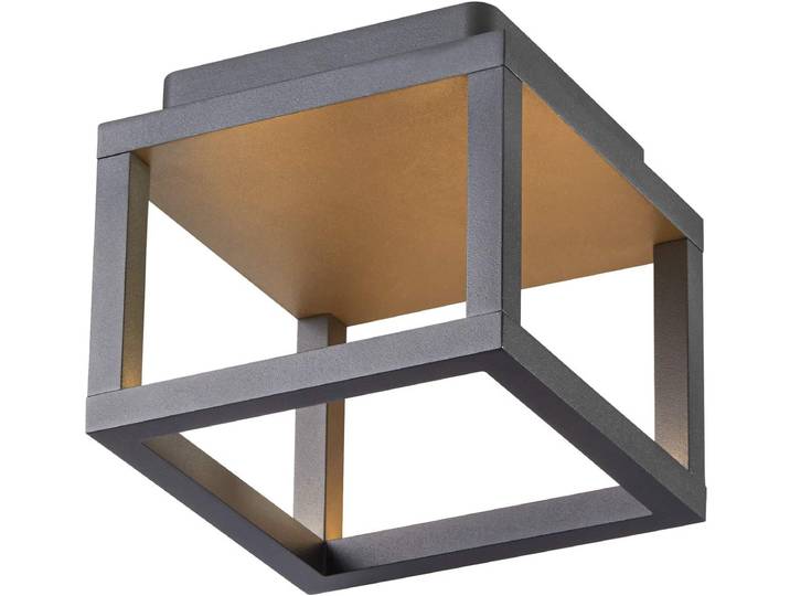 SLV Wand- und Deckenaufbauleuchte QUADRULO / Beleuchtung für Wände, Wege, Eingänge, LED Spot außen, Aufbau-Leuchte Outdoor, Gartenlampe, Decken-Strahler / IP55 3000K 7.5W 230lm anthrazit