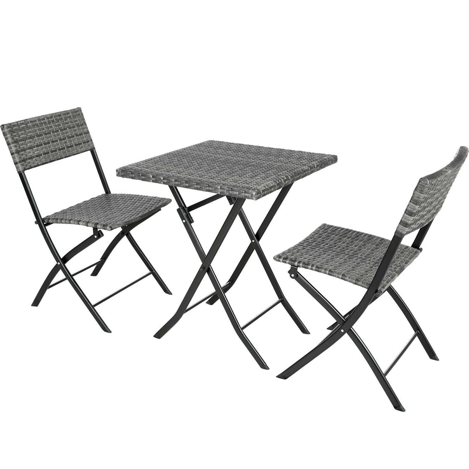 TecTake Wicker balkonset Trevi grijs