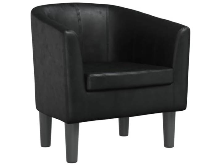 Tmriohed Clubsessel Schwarz Kunstleder Polstersessel Modern 70x56x68 cm Eleganter Polstersessel aus pflegeleichtem Kunstleder für Wohnzimmer, Schlafzimmer und Büro mit stabiler Holzkonstruktion.