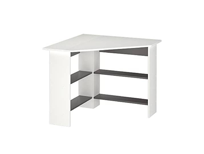 Vicco Eckschreibtisch Arion , Weiß 90 x 90 cm zur effizienten Raumnutzung mit offenen Ablagefächern