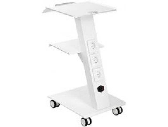 VEVOR Chariot de Laboratoire, Chariot à Service Médicale avec Prise Intégrée, Dessert Mobile en Métal à 3 Couches, avec Roues Pivotantes, Charge 100 kg, pour Laboratoire, Clinique, Beauté, Salon