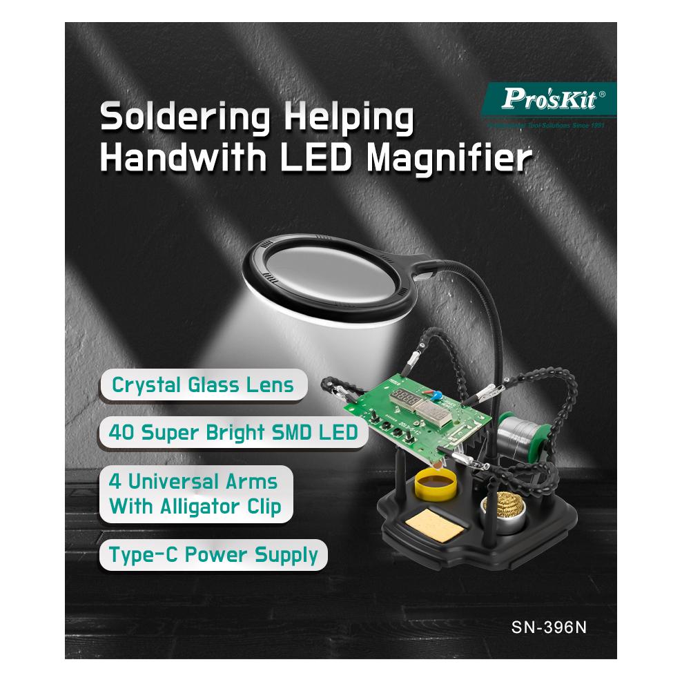 Prokits Soldering Helping Hand with LED Magnifier (SN-396N)