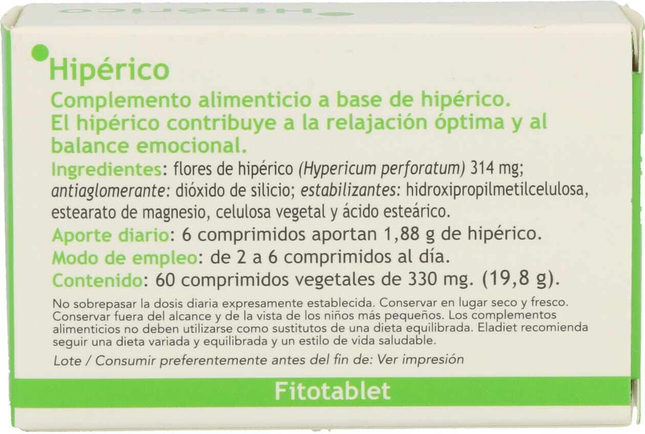 ELADIET Fitotablet hipérico 60 comp