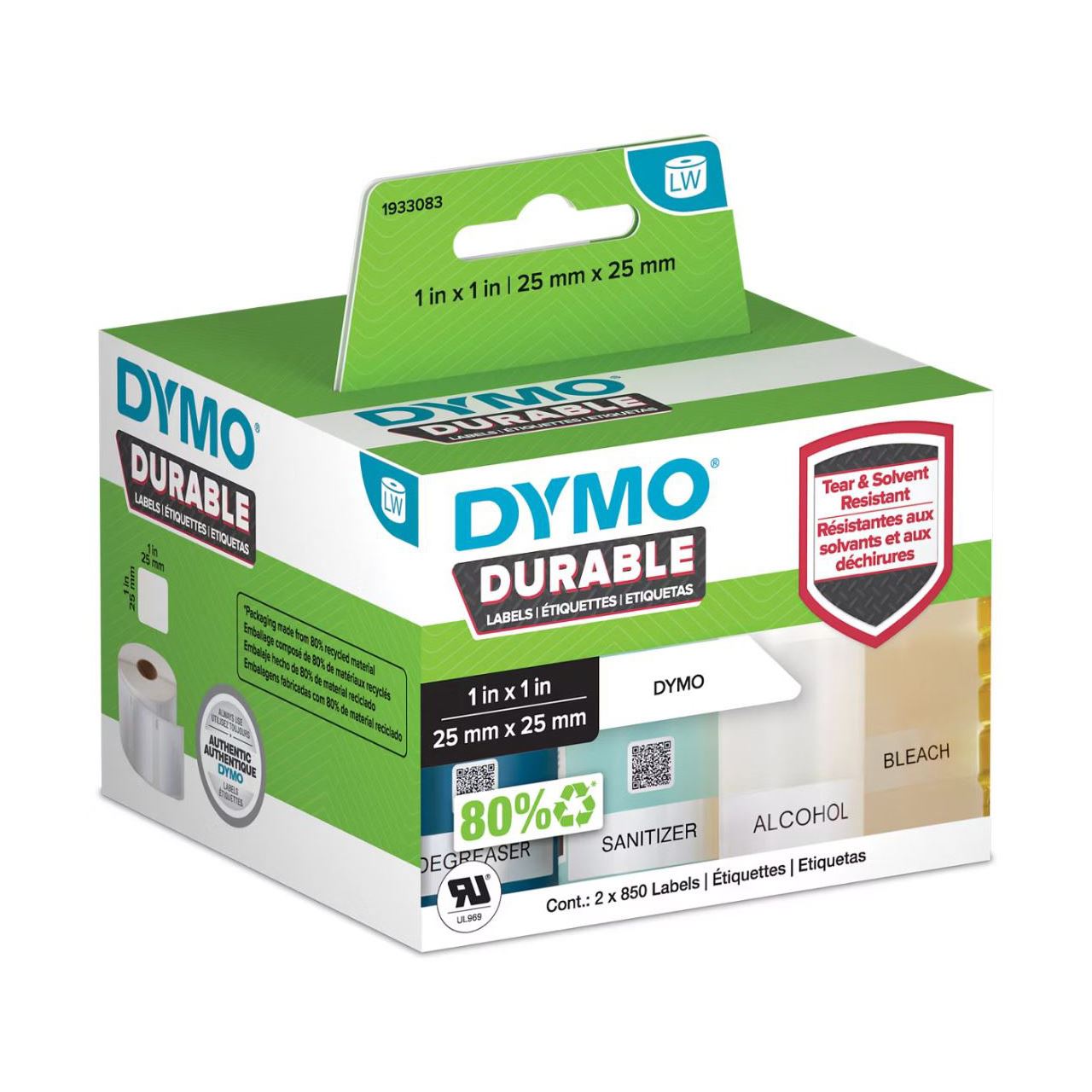 Dymo LabelWriter-Etiketten High Performance, 25 x 25 mm