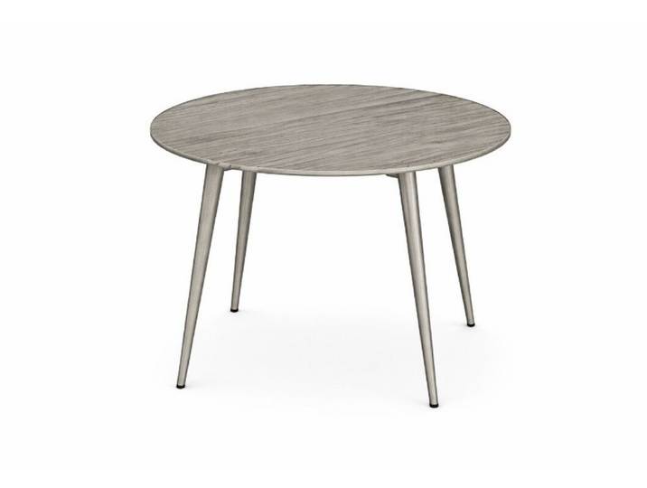 JVmoebel Esstisch Runder Esstisch in Grau Moderner Design Stabiler Tisch Holzplatte