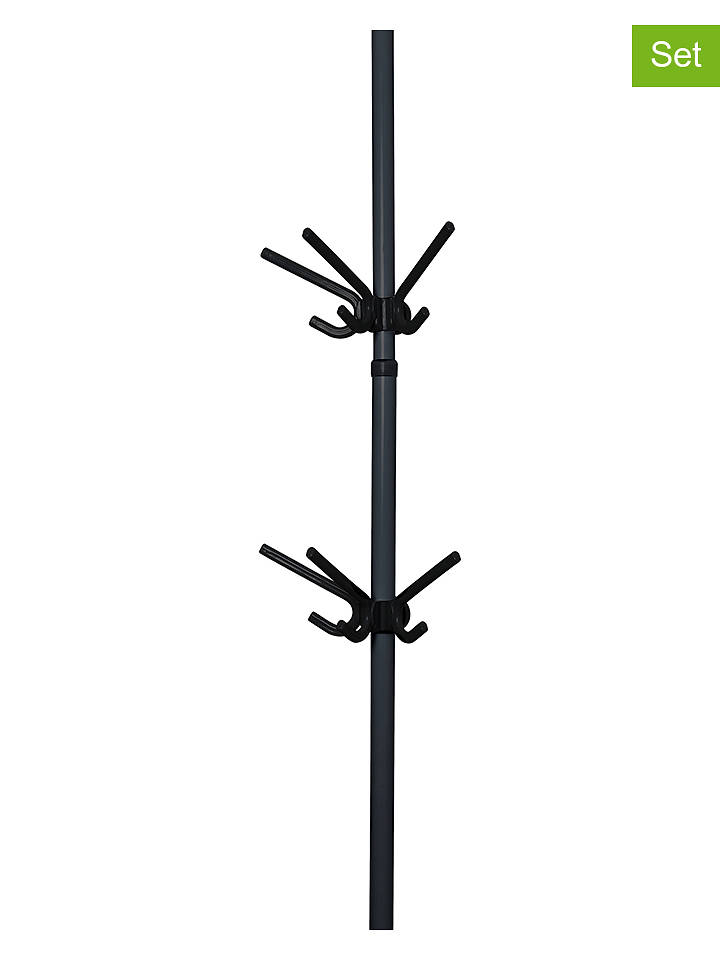Wenko 2er-Set: Dreierhaken "Herkules" in Schwarz - (B)29 x (H)12,5 x (T)15 cm - onesize
