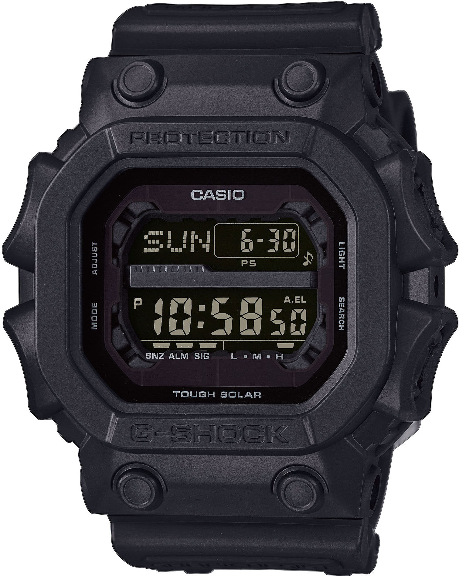 Chronograph CASIO G-SHOCK, schwarz (schwarz, schwarz, schwarz), Armbanduhren, Herren, schwarz, Chronograph, Solaruhr, Armbanduhr, Herrenuhr,digital,bis 20bar wasserd.Resinarmband