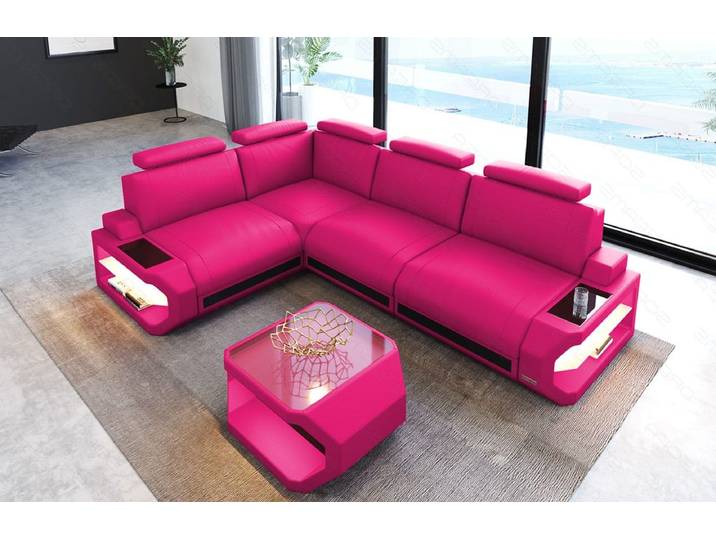 Couch Siena L-Form in Leder
