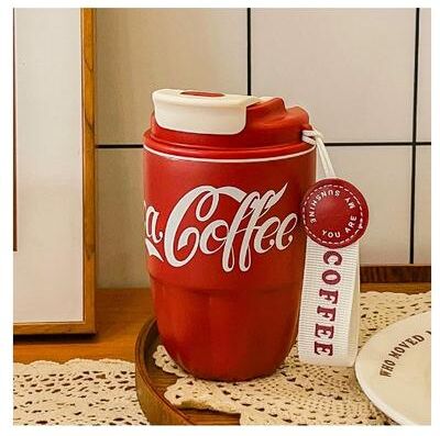 Multicon Wholesale Hub Dual Drink Cup Coffee Cup Insulated Design, Portable Coca Cola Pumpkin Cup, Car Mini Insulated Cup red