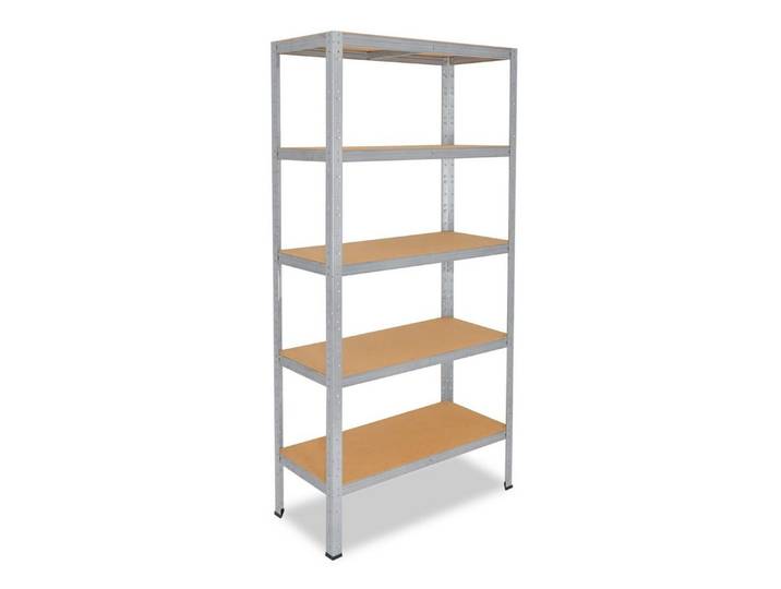 shelfplaza Schwerlastregal HOME, 230x90x60cm verzinkt, 5 Böden, Kellerregal, Garagenregal, Steckregal