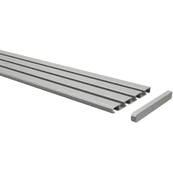 GARDINENSCHIENE Slimline 180 cm, 3-/4-läufig Silbergrau
