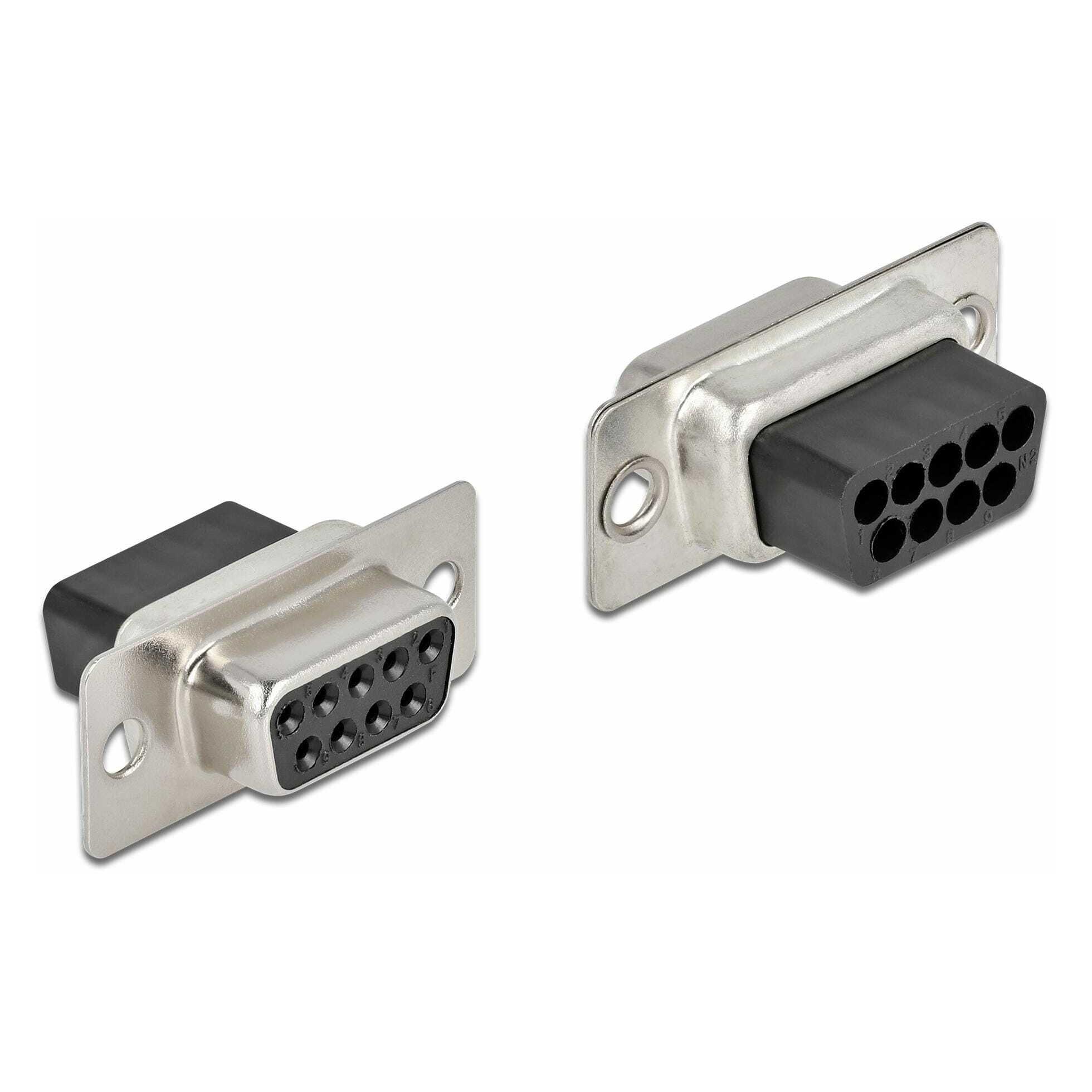 Delock D-Sub 9 Pin Crimp Buchse, Metall, 4 Stück (0.14 m) (66719)