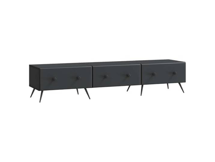 hliofuir TV-Schrank Schwarz 147x34,5x30 cm Lowboard mit 3 Schubladen Moderne TV-Bank für Wohnzimmer und Schlafzimmer. Bietet strukturierten Stauraum für Receiver, Medien und Zubehör.