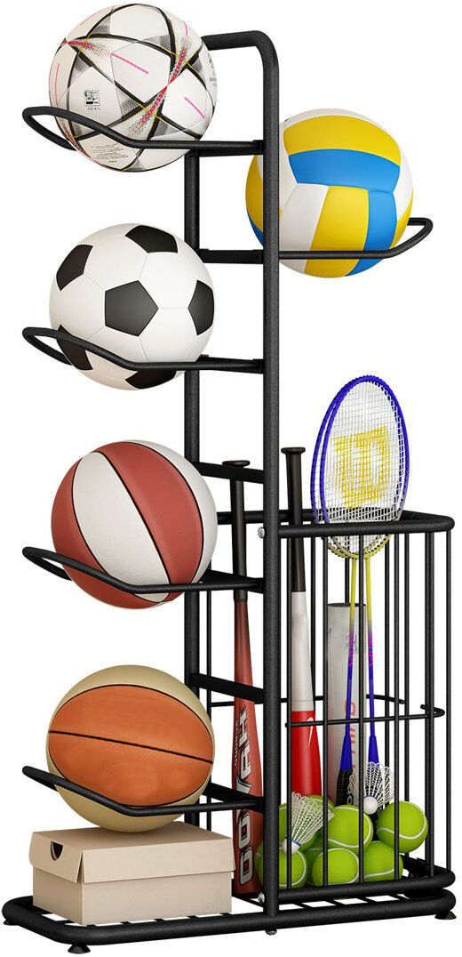Fleur De Lis Living Steel Freestanding Sports Rack Black 5