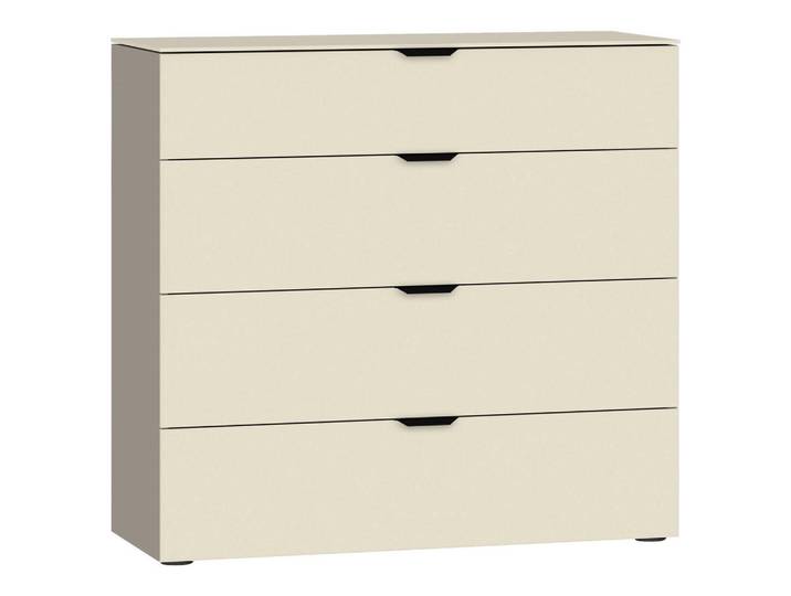 Kommode, Creme & Hellbraun, 90x87x43 cm, Metall, 4 Schubladen, Jutzler