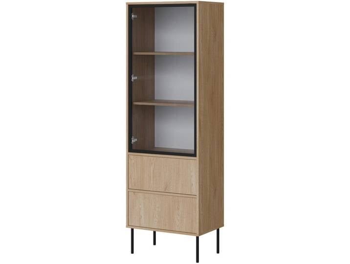 MOEBLINE Standvitrine Vitrine DELLI 60 cremona eiche