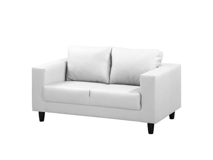 Sofa Bexwell I 2-Sitzer Weiß/Weiß Kunstleder Madara 140 x 78 x 75cm Modern
