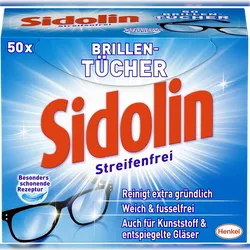 Sidolin Brillen Putztücher 50 Stück Reinigungstücher Brillenputztücher Reiniger