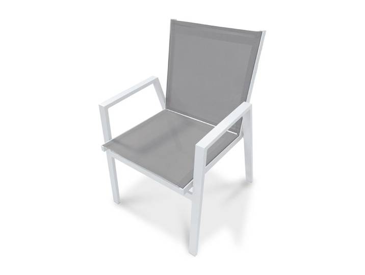 Fauteuil de jardin empilable en aluminium - Blanc - FLORIDE