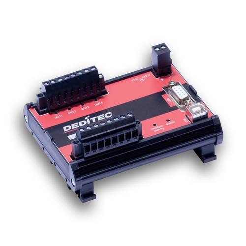 Deditec CAN-O4-R4 CAN-O4-R4 I/O-Modul CAN, Micro-USB Anzahl digitale Ausgänge: 4 Anzahl digitale Eingänge: 4 Anzah