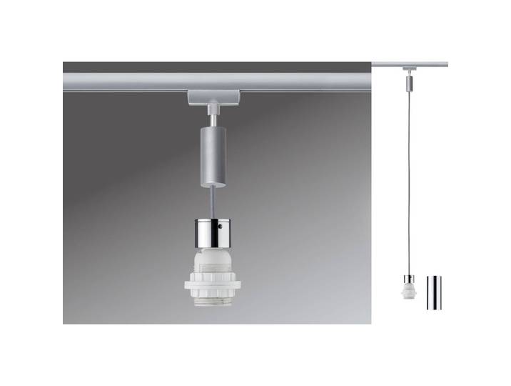Paulmann URail 2Easy Basic Pendel, chrom matt 2easy BASIC, dimmbar, chrom / silber, für Wohn- / Esszimmer, Metall, Modern