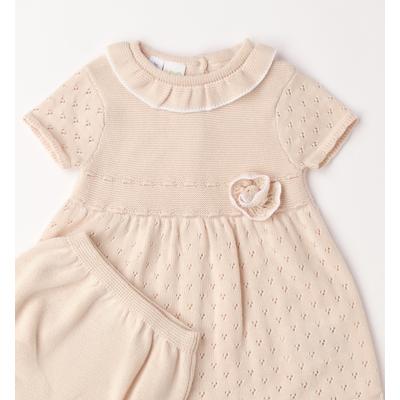 Sommerkleid IDO "BABY GIRL LAY DRESS", Mädchen, Gr. 80, EURO-Größen, beige (sand), 100% Baumwolle, Kleider Sommerkleid