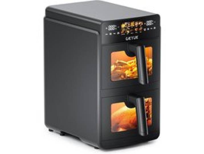 Air Fryer Double Compartiment 10 L 10 Programmes Fenêtre De Visualisation Friteuse Sans Huile Multifonction Grande Capacité
