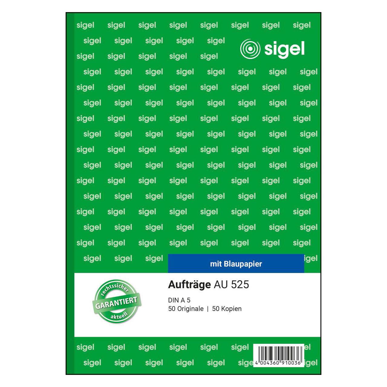 sigel Formularbuch "Auftrag", A5, 2 x 50 Blatt, Blaupapier