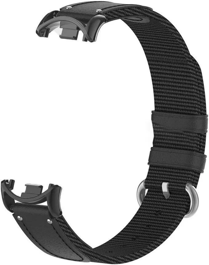 INF Schwarzes Armband kompatibel mit Xiaomi Band 10/9/8 – Nylon- und Canvas-Design
