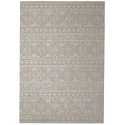 KADIMA DESIGN Teppich recycelt waschbar | Ethno-Geometrisches Design | Bouclé-Struktur & Pflegeleicht | 155x230cm