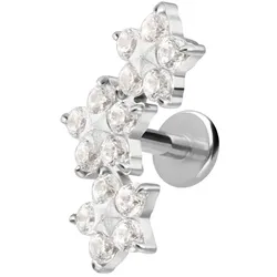 Titan Labret mit Innengewinde 3 KRISTALLBLUMEN