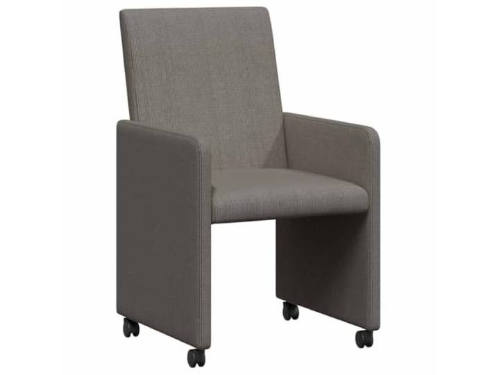 TEKGHUT Esszimmerstühle mit Rollen 2 Stück Cordstoff Hellgrau Ergonomische Rückenlehne, Schaumstoffpolsterung, schmale Armlehnen, Sperrholz und Metall, integrierte Rollen, schnelle