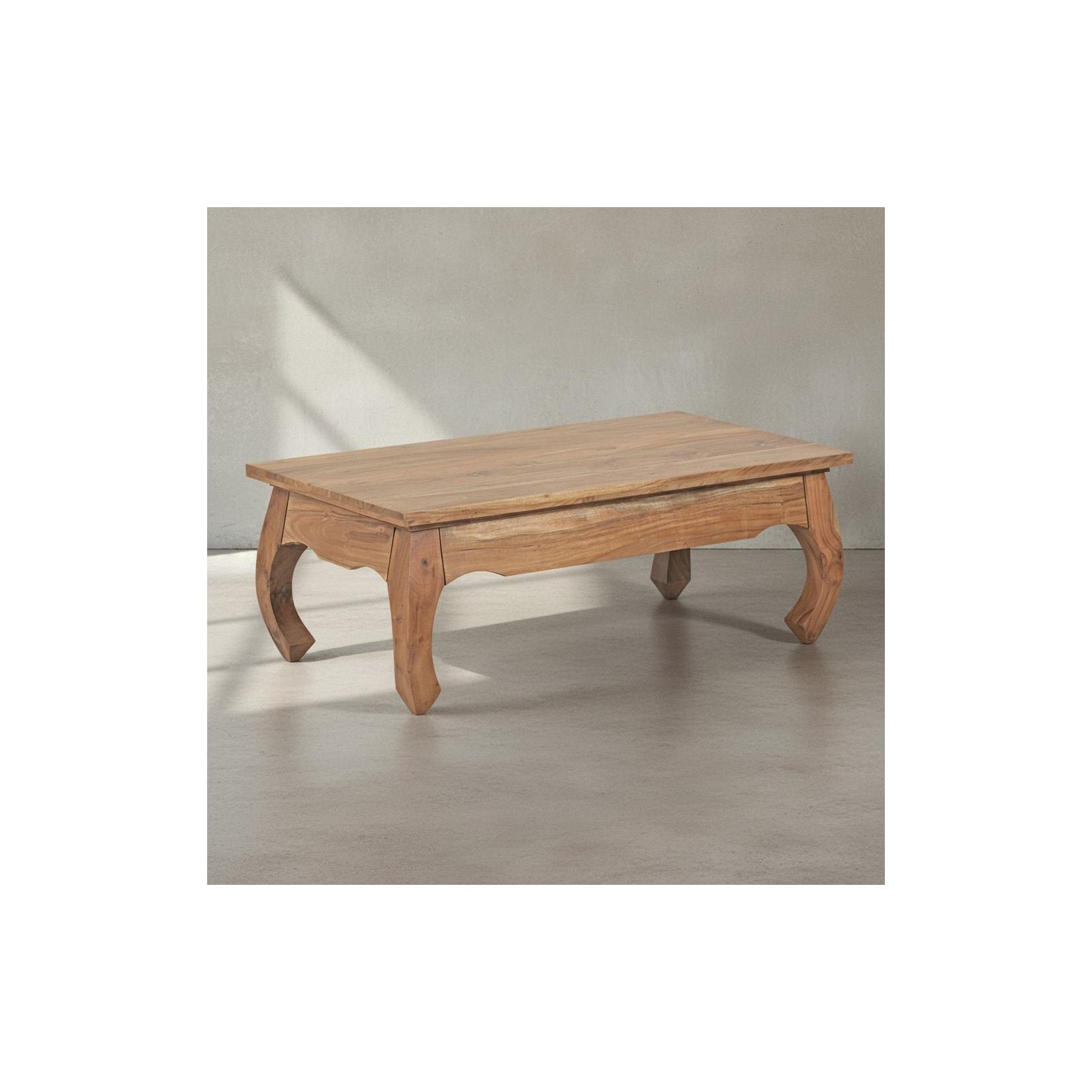 KADIMA DESIGN Couchtisch KANADA: Opium-Form, Massivholz, Massivholz, handgefertigt, pflegeleicht.