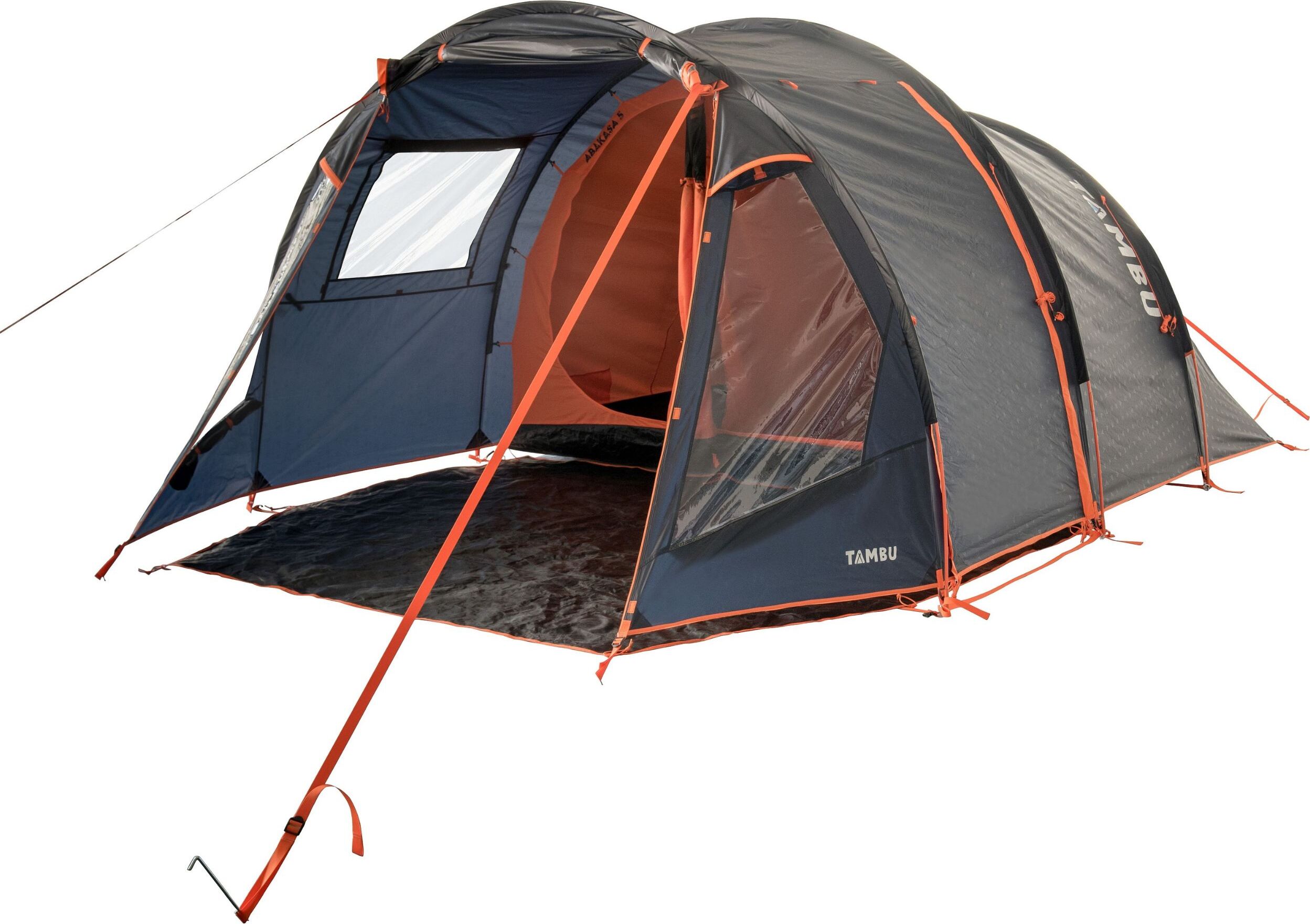 TAMBU Outdoor Camping Zelt für 4-5 Personen nachhaltiges Familien Tunnelzelt wasserdicht aus recyceltem Material mit Stehhöhe & große Fenster