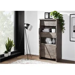 Vitrine Akazie 71x45x147 grau lackiert  PURE ACACIA #405
