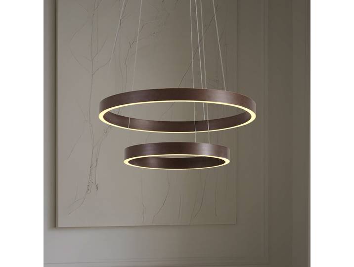 Suspension LED Yonam, marron, Ø 60 cm, CCT - Lucande - Salle à manger - Moderne - Métal - Multi-ampoules