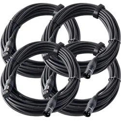 Pronomic XFXM-10 Mikrofonkabel XLR 10 m Schwarz 4er Set
